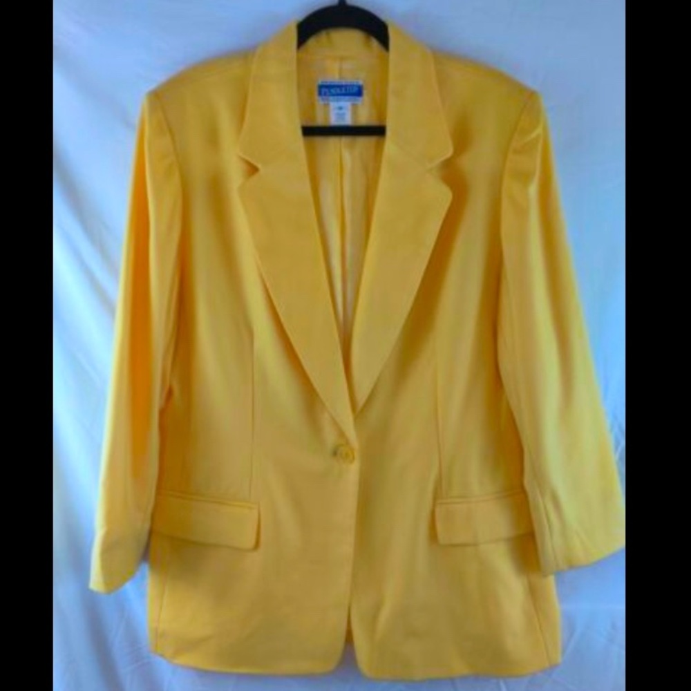 Vintage Pendleton 100% Yellow Wool Blazer; Size 12P